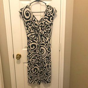 London Times Black and White Dress